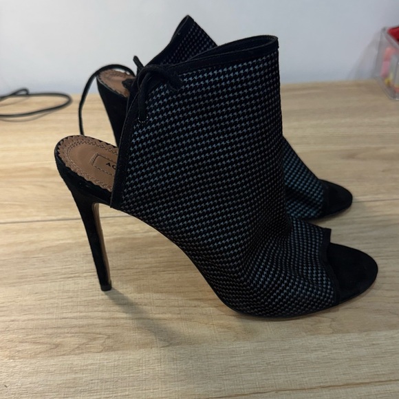Aquazzura Black and Blue Houndstooth Heels - Picture 5 of 8